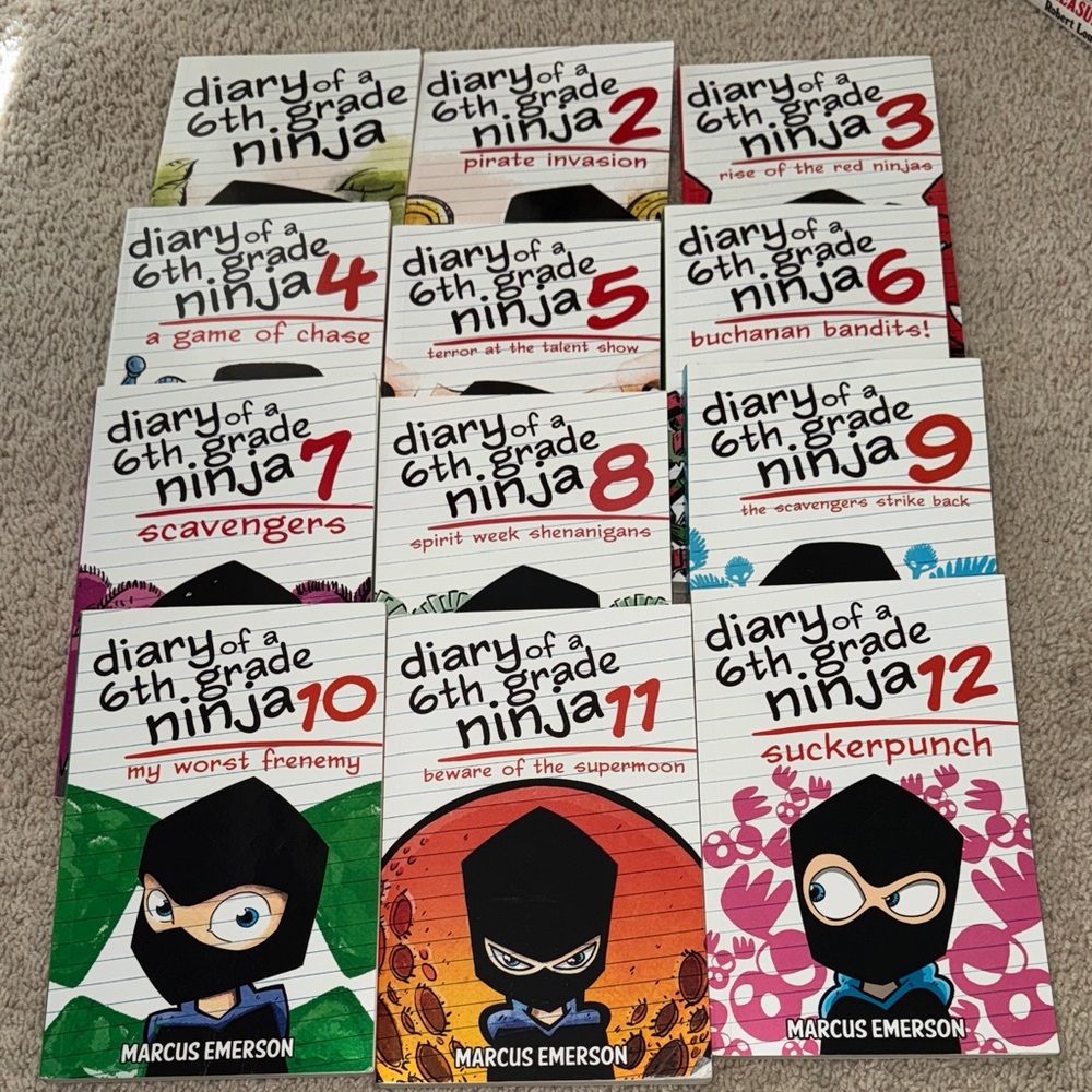 Diary of a 6th grade Ninja Books 1-12 set